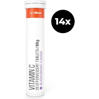 GymBeam Витамин С 1000 mg ефервесцентен 14 x 20 tab black currant