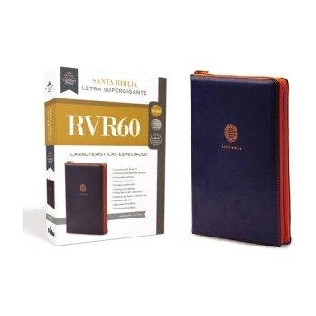 Biblia Reina Valera 1960 Letra Supergigante, Leathersoft, Con Cierre, Azul / Spanish Bible Rvr60 Super Giant Print, Leathersoft with Zipper, Blue | Rvr 1960- Reina Valera 1960