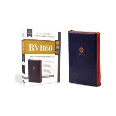 Biblia Reina Valera 1960 Letra Supergigante, Leathersoft, Con Cierre, Azul / Spanish Bible Rvr60 Super Giant Print, Leathersoft with Zipper, Blue | Rvr 1960- Reina Valera 1960