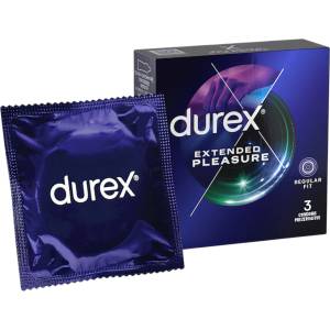Durex Extended Pleasure - презервативи с удължено действие - 56мм - 3 броя - desirel
