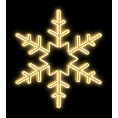 DecoLED LED svetelná vločka s hviezdou v strede na VO priemer. 80 cm teplá biela