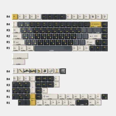 Keychron Капачки за механична клавиатура Keychron - PBT-113 Retro Garage, PBT, Cherry Profile (PBT-113)