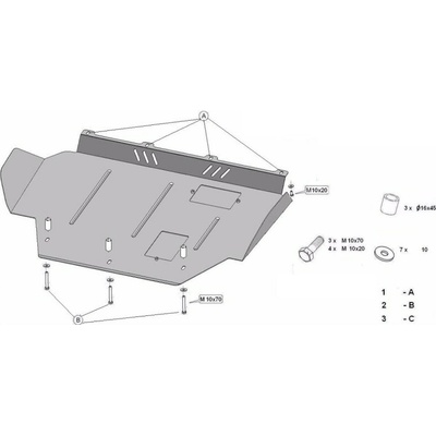 Kryt pod motor CITROËN JUMPER II Minibus (244) all - Plech - 8595698041159