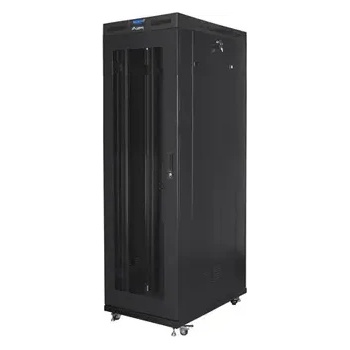 Image 1 of Lanberg Комуникационен шкаф, Lanberg rack cabinet 19" free-standing 42U/800x1200 (flat pack) with mesh door lcd black v2 (FF01-8242-23BL)