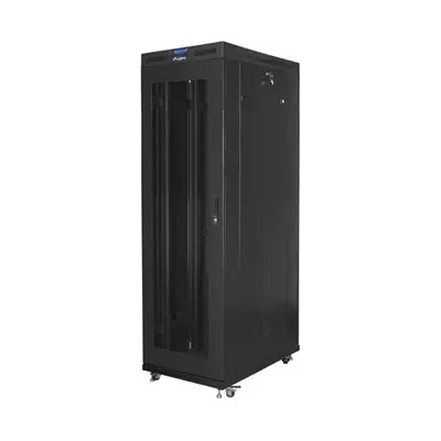 Lanberg Комуникационен шкаф, Lanberg rack cabinet 19" free-standing 42U/800x1200 (flat pack) with mesh door lcd black v2 (FF01-8242-23BL)