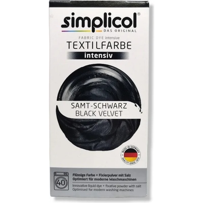 Simplicol течна интензивна текстилна боя за дрехи, Черно кадифе, 400гр