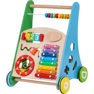 Детска дървена играчка за бутане - проходилка с активности