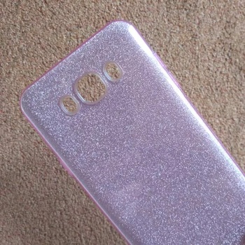 Калъф за Samsung J7 2016 силиконов гръб розов брокат