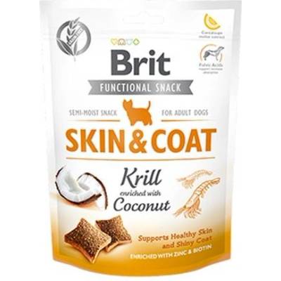Brit Care Dog Functional Snack Skin and Coat Krill pamlsky podporujúce srsť a kožu pre psy 150 g