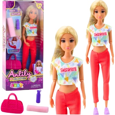 LEAN Toys 24484 Anlily Yoga Doll s príslušenstvom – pohyblivé končatiny