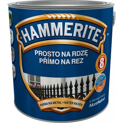 Hammerite přímo na rez antikorozní barva hladká černá, 2,5L