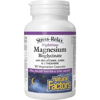 Natural Factors Stress-Relax Nighttime Magnesium Bisglycinate, 90 Capsules