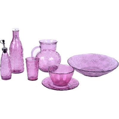 Vidrios San Michuel !Recyclglass! Mísa z recyklovaného skla 32x32x7 cm Flora růžová