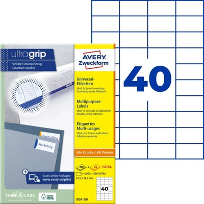 Avery Zweckform 3651-200 Samolepící etikety 52,5x29,7mm 8800 ks bílá