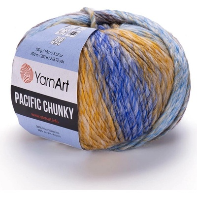Yarn Art příze Pacific Chunky 309 žlutá, modrá, hnědá