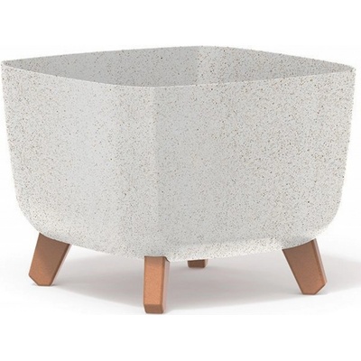 Prosperplast Květináč GRACIA SQUARE ECO WOOD bílý 29 cm