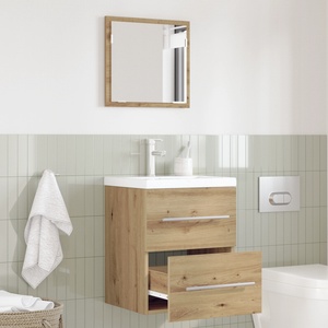 vidaXL Комплект мебели за баня Кафяво 41 x 38, 5 x 48 cm (875693)