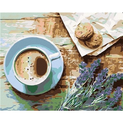 zuty Malování podle čísel Šálek kávy 100 x 80 cm bez rámu a bez vypnutí plátna