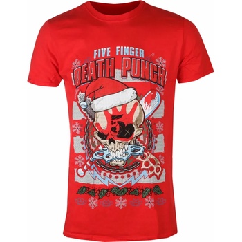 Image 1 of ROCK OFF мъжка тениска Five Finger Death Punch - Zombie Kill Xmas - ЧЕРВЕН - ROCK OFF - FFDPTS37MR