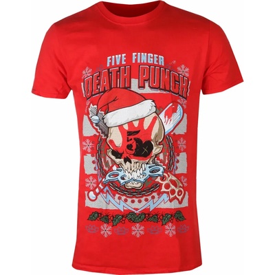 ROCK OFF мъжка тениска Five Finger Death Punch - Zombie Kill Xmas - ЧЕРВЕН - ROCK OFF - FFDPTS37MR