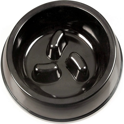 Duvo Plus Feeding Bowl Melamine Glossy No Gobble - Купа за кучета за бавно хранене от меланин 1100 мл. бяла/черна