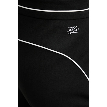 Karl Lagerfeld Панталон с вълна Karl Lagerfeld в черно със стандартна кройка, с висока талия A3W10094 (A3W10094)