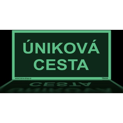 Traiva s.r.o Úniková cesta Verze: Samolepka 300 x 150 mm tl. 0.4 mm - fotoluminiscenční - Kód: 10262