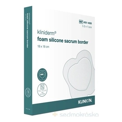 Kliniderm foam silicone sacrum border krytie penové silikónové 18 x 18 cm 5 ks