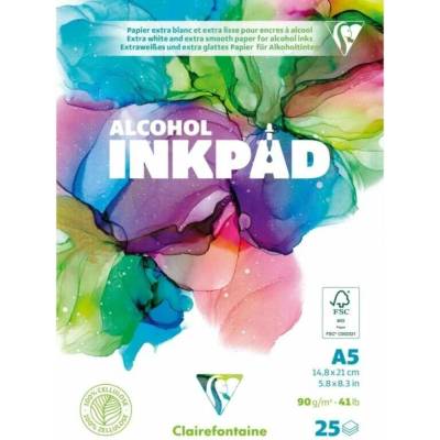Clairefontaine Skicár A5 Inkpad dve štruktúry lepená väzba 90g/m2 25 listov