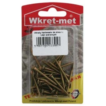 WKRET-MET Винт за дърво, жълто поцинкован, 3.0*35 40бр/ блистер (0812bwk3.0x35)