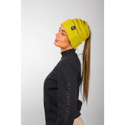 VFstyle Pletená čiapka na culík Elegant olivová