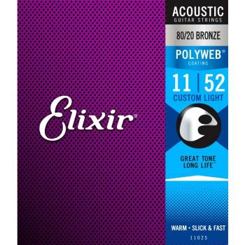 Elixir POLYWEB Custom Light, Струни за акустична китара 11-52 (PW11-52A)