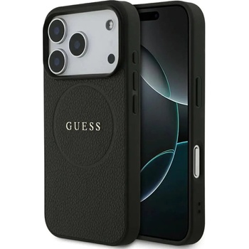 GUESS Калъф Guess Grained Ring MagSafe за iPhone 17 Pro - черен (3666339490904)