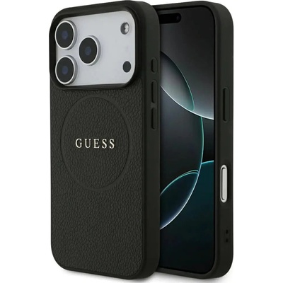 GUESS Калъф Guess Grained Ring MagSafe за iPhone 17 Pro - черен (3666339490904)