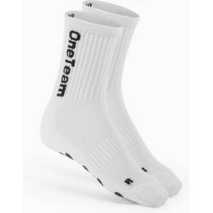 OneTeam Детски футболни чорапи OneTeam Precision Grip non-slip 2-pack white