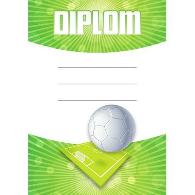 Diplom s fotbalovým motivem