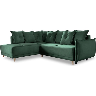 Miuform Зелен велурен разтегателен диван (ляв ъгъл) Lazy Lukka - Miuform (1830ON35)