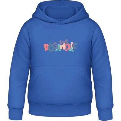 AWDis detská mikina s Kapucňu Psí dizajn s nápisom DOGAHOLIC Blu reale