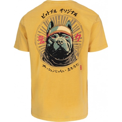 PitBull West Coast pánské triko MT FUJI washed žluté
