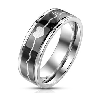 Šperky4U ocelový prsten Heartbeat OPR1760