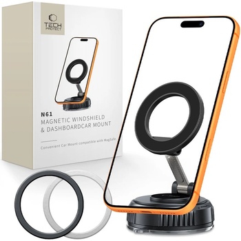 Tech-Protect n61 magnetic magsafe windshield & dashboard car mount black (5906302352630)