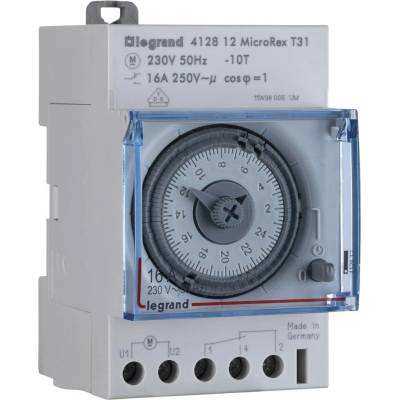 Legrand 412812 412812 časovač na DIN lištu, analógový , 1 kanál, 4000 W