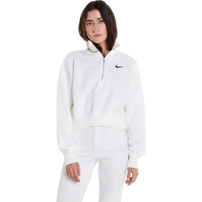 Nike W NSW PHNX FLC QZ CROP SAIL/BLACK Modrá