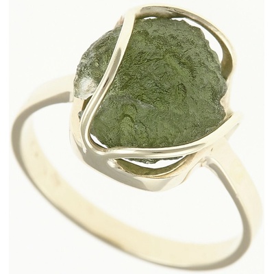 My Moldavite Zlatý prsten s přírodním vltavínem 25-002