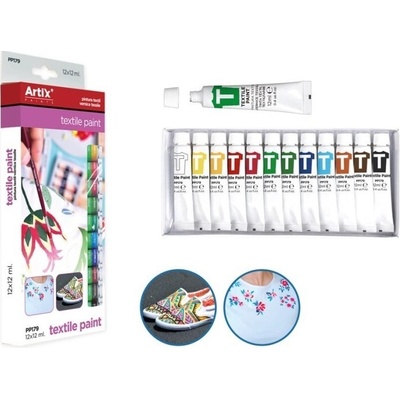 Artix barvy na textil sada 12 ks 12 ml
