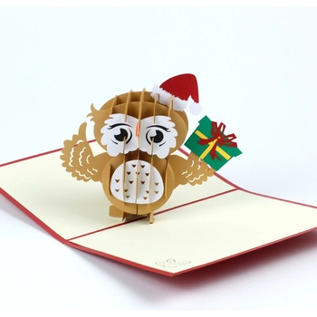 3D prianie Veselé Vianoce praje sovička