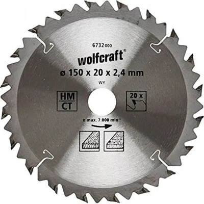 wolfcraft Диск циркулярен за дърво Ø 150х20х2.4, z20, 6732000 Wolfcraft