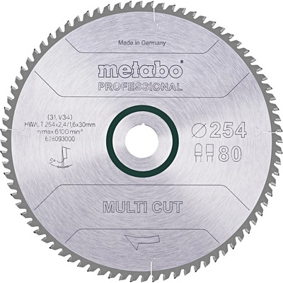 METABO Pilový kotouč HW/CT 254x30, 80 PZ/LZ, 5°