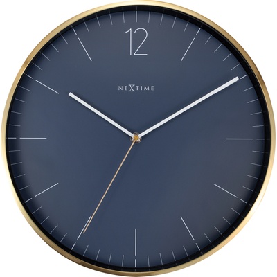 NeXtime Стенен часовник Essential Gold син (3252BL)
