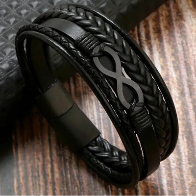 Izmael pánsky náramek Infini Černá KP33321